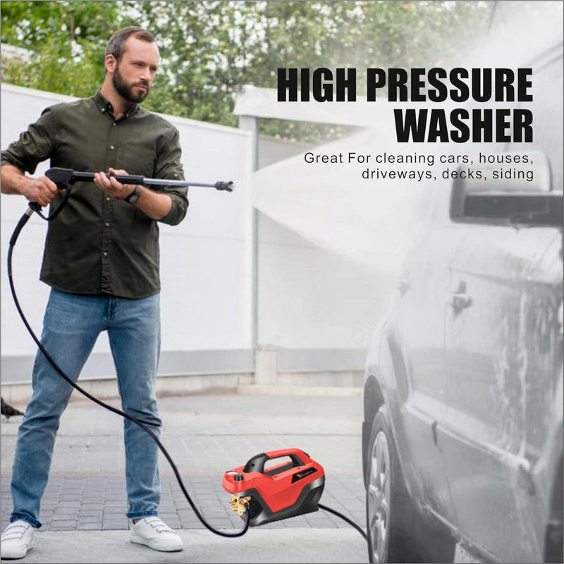 YEARWIN Smart Pro + 100% Copper High Pressure Washer Comes with Advanced Pressure Operation Knob 2100 Watt (Red and Black)